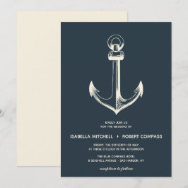 Den blå ankaren | Bröllopsinbjudan Inbjudningar