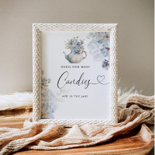 Den blå blommigten baby får gissa hur många kanine poster