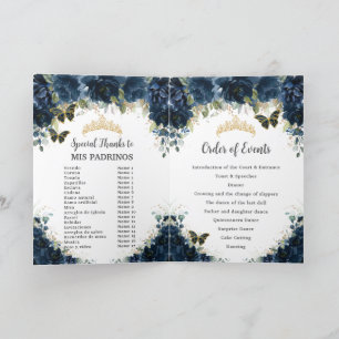 Den blå Blommigten Guld Quinceañera-ordningen för Program