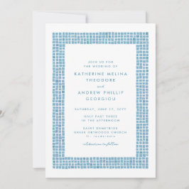 Den blå brickan ram, enkelt destinationsbröllop inbjudningar