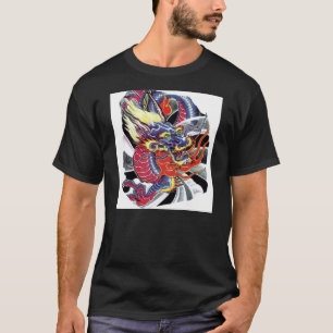 Den blå draken-japanska tattodesignen t shirt
