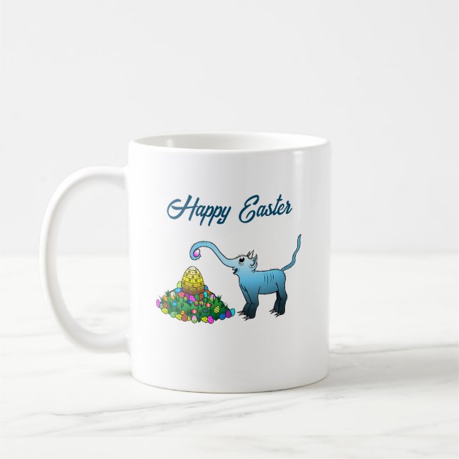 Den blå elefanten samlar påskägg kaffemugg (Vänster)
