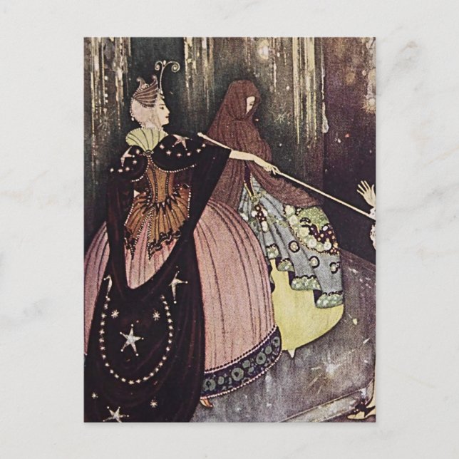 “Den blå fågeln” av Edmund Dulac Vykort (Framsida)