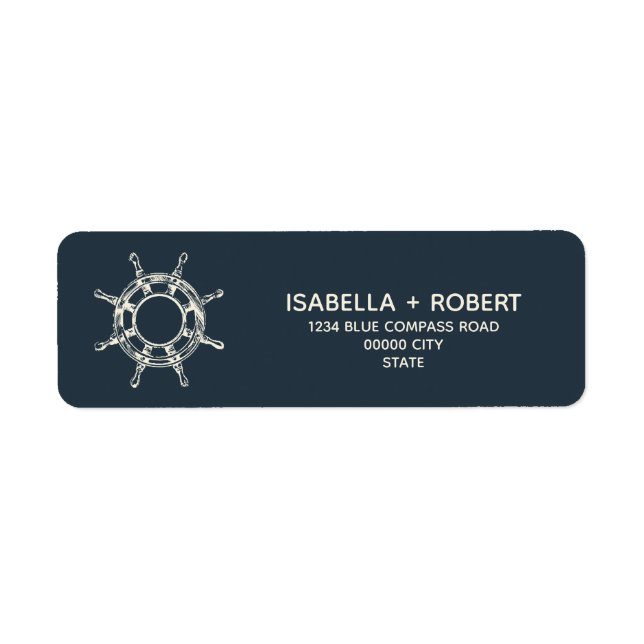 Den blå fraktens hjul | Nautisk Ro i vinden Returadress Etikett (Framsidan)