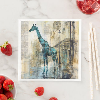 Den blå giraffen i Paris pappersservetter
