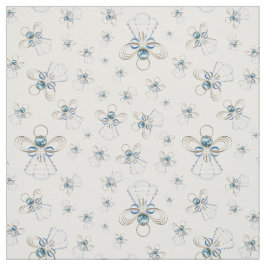 Den blå julängeln i Faith Seamless Mönster Tyg