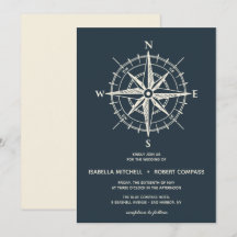 Den blå kompass | Bröllopsinbjudan