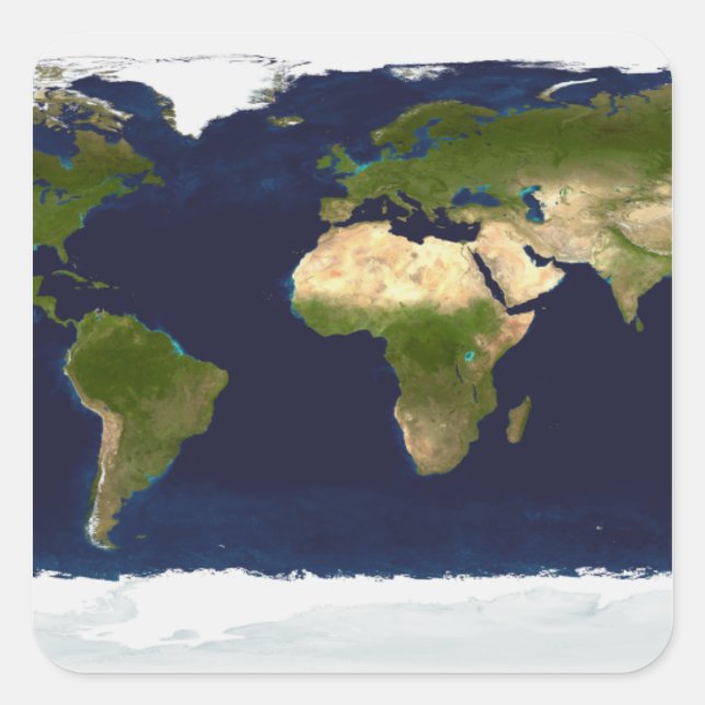 Den blå marmor fyrkantigt klistermärke (Framsida)