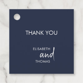Den blå minimalistiska personligen bröllop gåvor etiketter