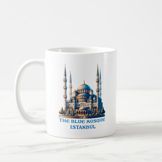 Den blå moskén Istanbul Turkiet Kaffemugg (Vänster)