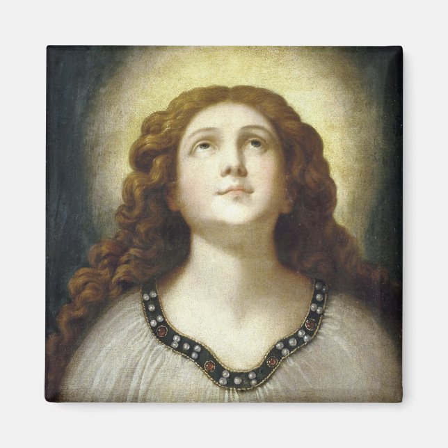 Den blå Soul (Angelic Young Religiösa Woman) Magnet (Framsidan)