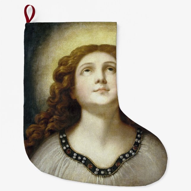 Den blå Soul (Angelic Young Religiösa Woman) Stor Julstrumpa (Framsidan)