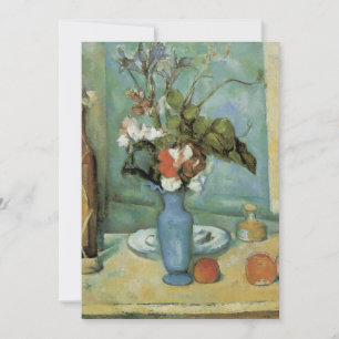 Den blå vasen (Blommor och frukt) av Paul Cezanne