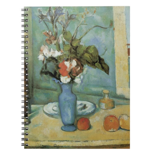 Den blå vasen (Blommor och frukt) av Paul Cezanne Anteckningsbok Med Spiral (Framsidan)