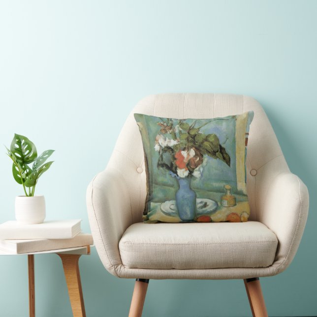 Den blå vasen (Blommor och frukt) av Paul Cezanne Kudde (Stol)
