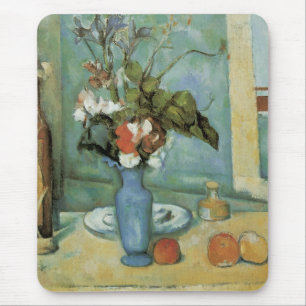 Den blå vasen (Blommor och frukt) av Paul Cezanne Musmatta