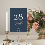 Den blå vita Eleganten Guld Classic Bröllop Bordsnummer<br><div class="desc">Detta kort ingår i en stor samling - klicka nedan eller be mig om information *detaljen är faux guld inte riktig folie</div>