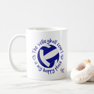 Den blå vita volleyball-domstolen är min lycklig s kaffemugg