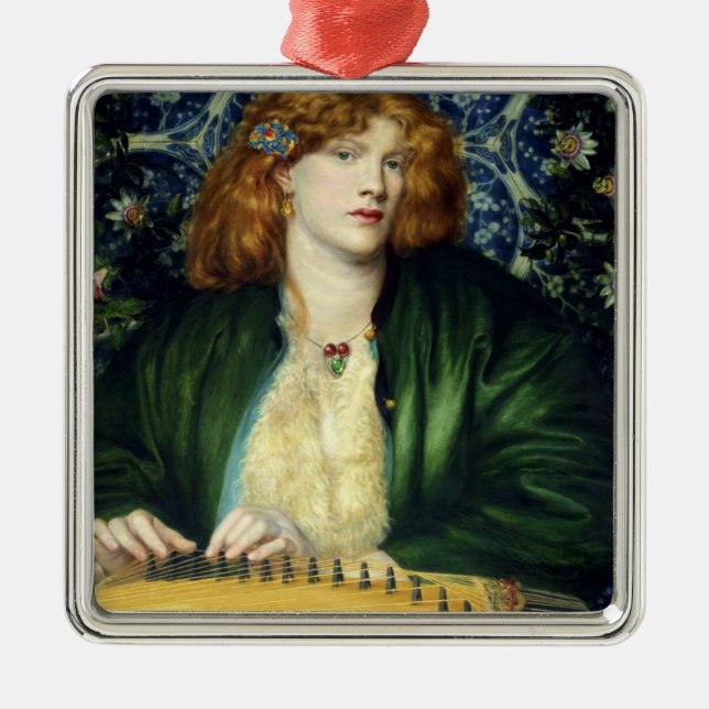 Den blåa bowern (av Dante Gabriel Rossetti) Julgransprydnad Metall (Framsidan)