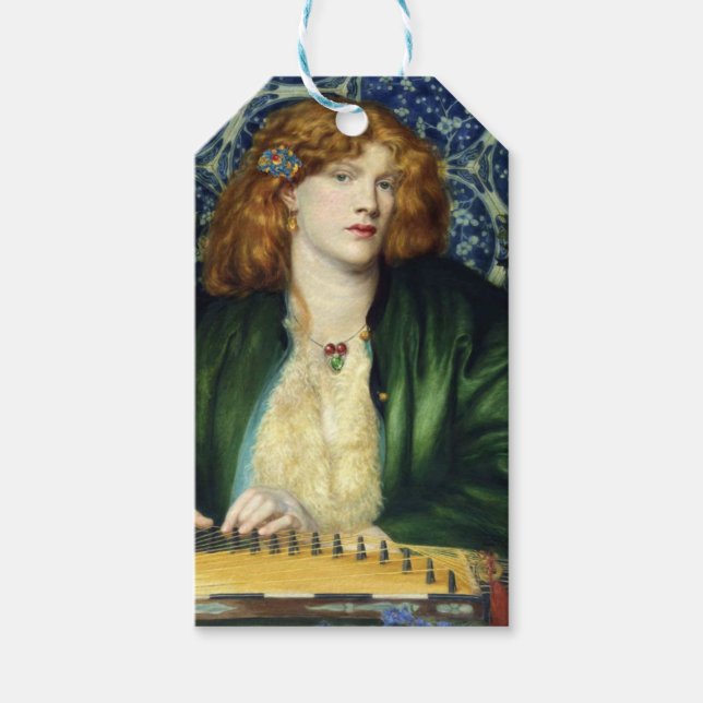 Den blåa bowern (av Dante Gabriel Rossetti) Presentetikett (Framsidan)