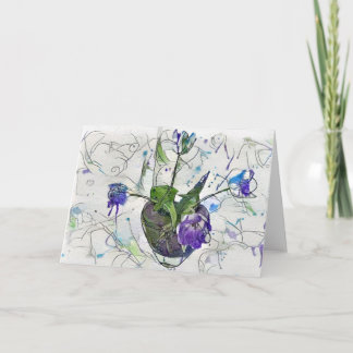 Den bläckande serien: blå tulippar tack kort