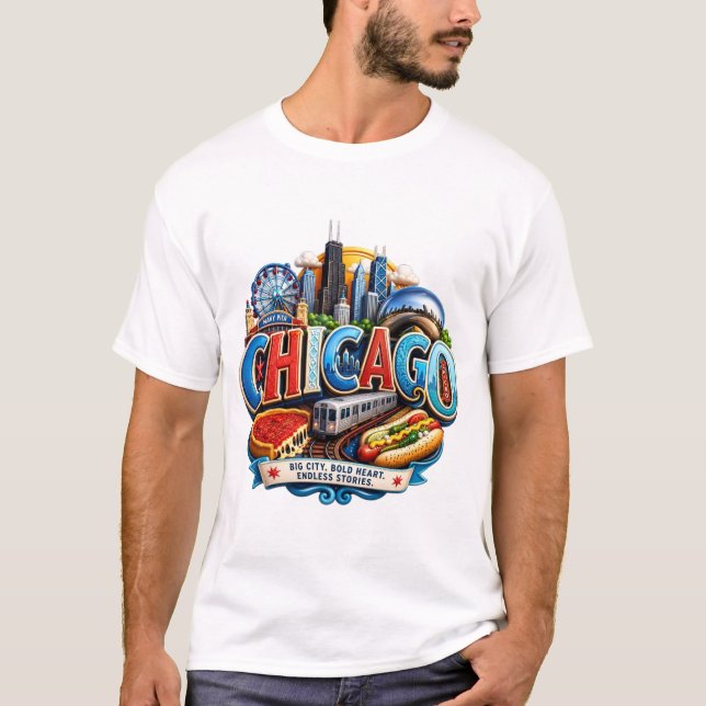 DEN BLÅSIGA STADEN CHICAGO T SHIRT (Framsida)