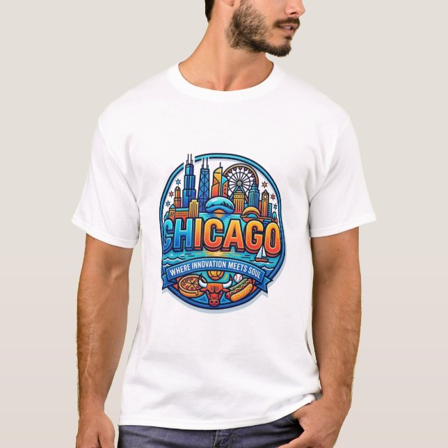 DEN BLÅSIGA STADEN CHICAGO T SHIRT (Framsida)
