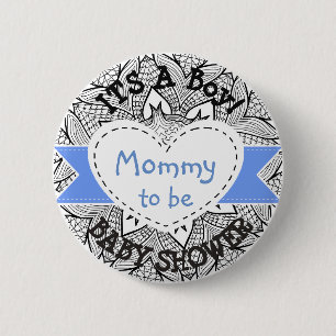 Den blått görade randig baby shower knäppas mam knapp