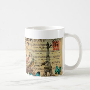 Den blåttfjärilsRobin fågeln bygga bo det Paris Kaffemugg