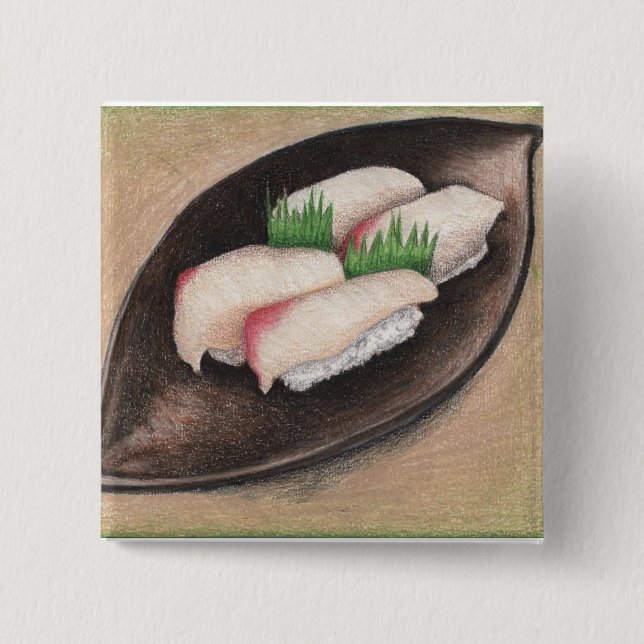 Den bleka fisken, bruna Plate knäppas Knapp (Framsida)