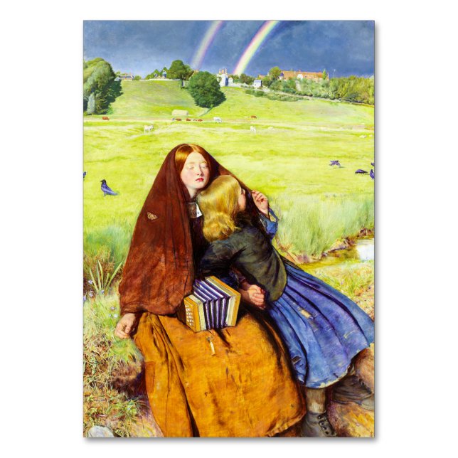 Den blinda flickan av John Everett Millais Bordsnummer (Framsidan)