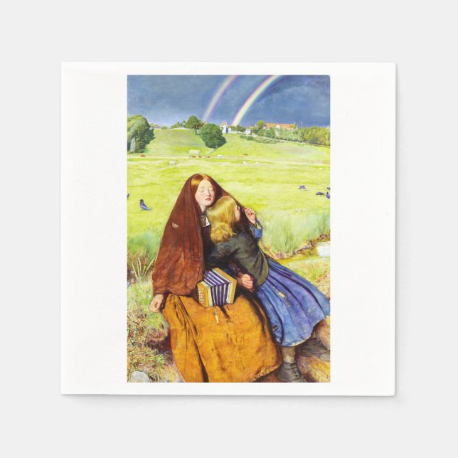 Den blinda flickan av John Everett Millais Pappersservett (Framsidan)