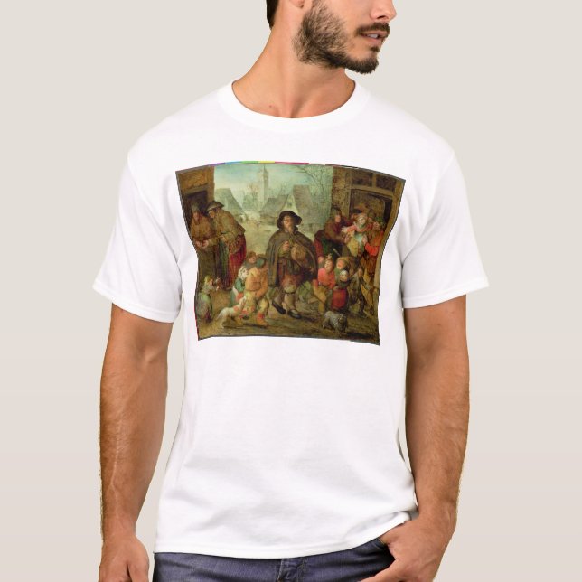Den blinda Hurdy Gurdy spelare Tee Shirt (Framsida)