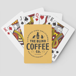 Den blinda kaffeCo-anpassningsbar som leker kort Kortlek