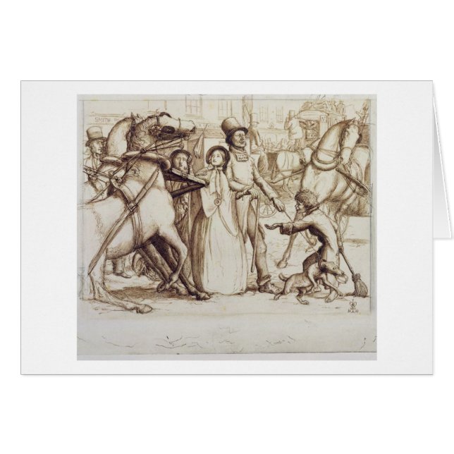 Den blinda manen, 1853 (skriva, bläck, tvätta och hälsningskort (Framsidan Horizontal)