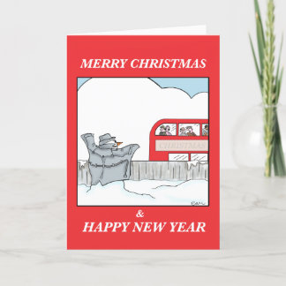 Den blinkande snögubben helgkort