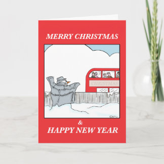 Den blinkande snögubben helgkort