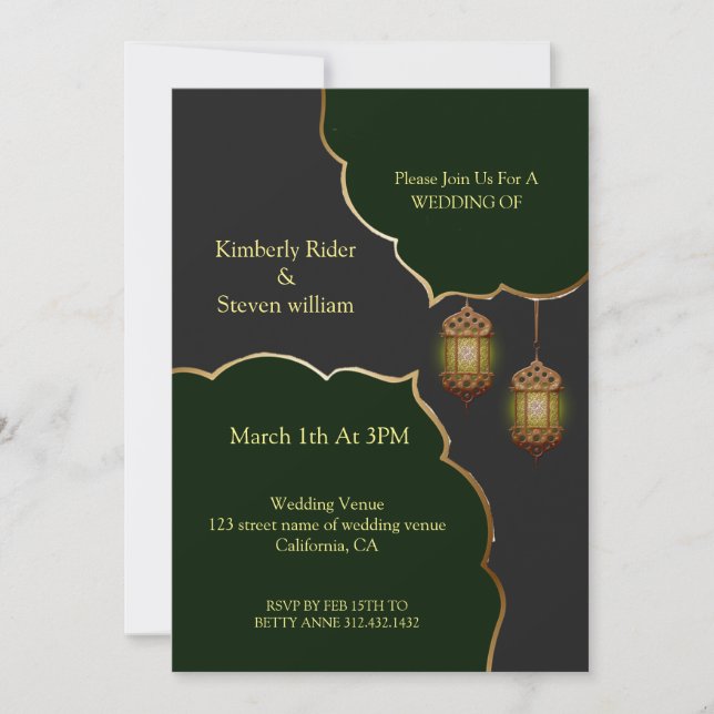 Den Blixtrande Islamiska Lampan Inbjudningar (Framsida)