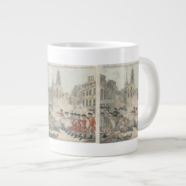 Den blodiga massakern Paul Revere (1770) Jumbo Mugg (Framsida höger)