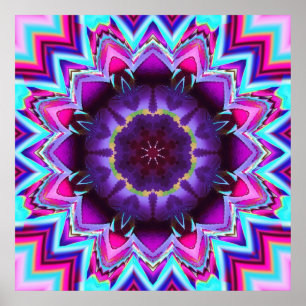 Den blom- kaleidoscopen, fractalwallartaffisch poster