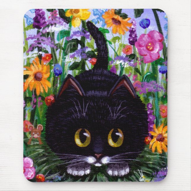 Den blom- katten för konstsvartsmokingen blommar musmatta (Framsidan)