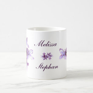 Den blom- lilan blommar bröllop kaffemugg
