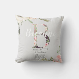 Den blom- Monogrambarnkammare kudder | brev B Kudde