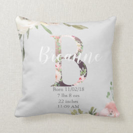 Den blom- Monogrambarnkammare kudder | brev B Kudde