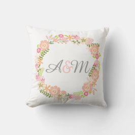 Den blom- monogramen kudder kudde