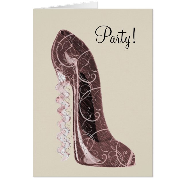 Den blom- stiletten skor konst hälsningskort (Framsidan)