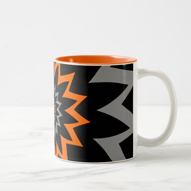 Den blomma vidden:  Svart och orange Två-Tonad Mugg (Höger)