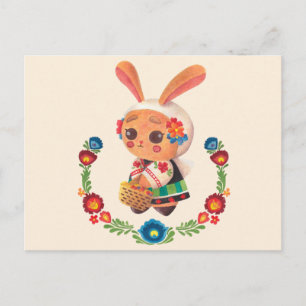 Den blommande polska Bunny Vykort