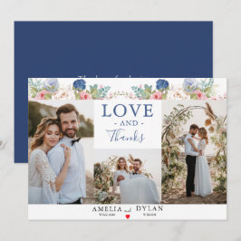 Den  Blommigten för Rosa i flotta Modern Bröllop Tack Kort