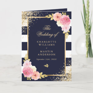 Den  Blommigten för Rosa i Guld, marinblåvitlö, Br Program
